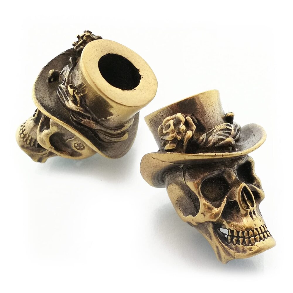 2651 СooB EDC Paracord Bead, Knife Lanyard Bead, Beard Bead Voodoo Skull.